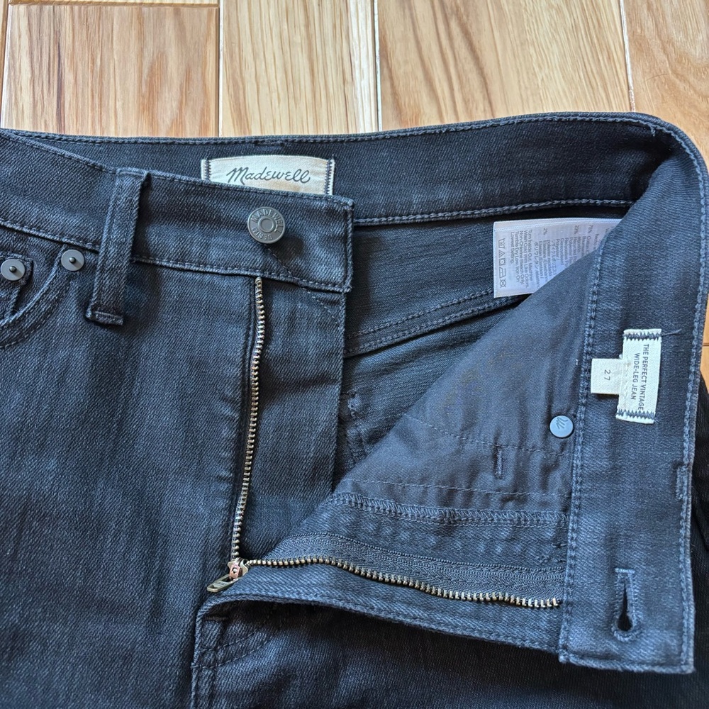 Madewell The Perfect Vintage Wide Leg Jean Black Rinse Wash - Picture 9 of 11